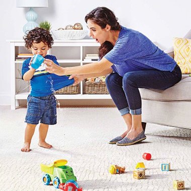 Mother and child on carpet floor - CARPET LOVER PLUS in MA